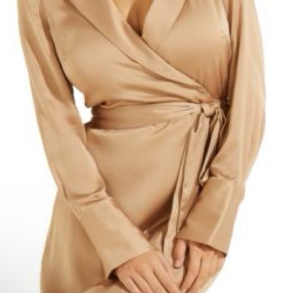 Guess Satin Beige Wrap dress
